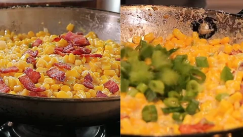 Incorporate the cheeses and butter with Add bacon and green onions