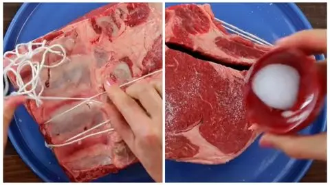 Prepare the Roast & Tie the Bones Back